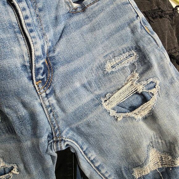 American Eagle Hi-Rise Jegging Crop Distressed 0 Regular - Picture 9 of 13